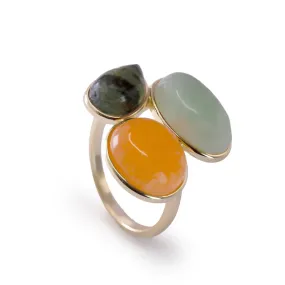 Anillos con piedras de plata en tono nature