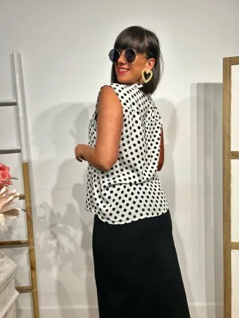 Blusa Lunares CHEKIDOT Blanco