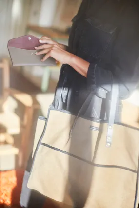 Bolso de loneta de algodón con asas de piel Céline - khaki