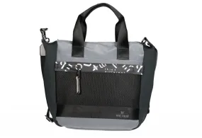 Bolso Gris/negro Lados Neopreno Bolsillos Asas Mano
