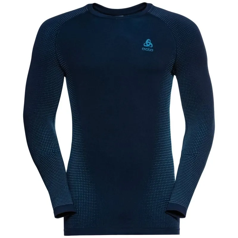 CAMISETA DE MANGA LARGA ODLO PERFORMANCE WARM ECO (ZAFIRO OSCURO  AZUL IMPRESIONANTE) HOMBRE