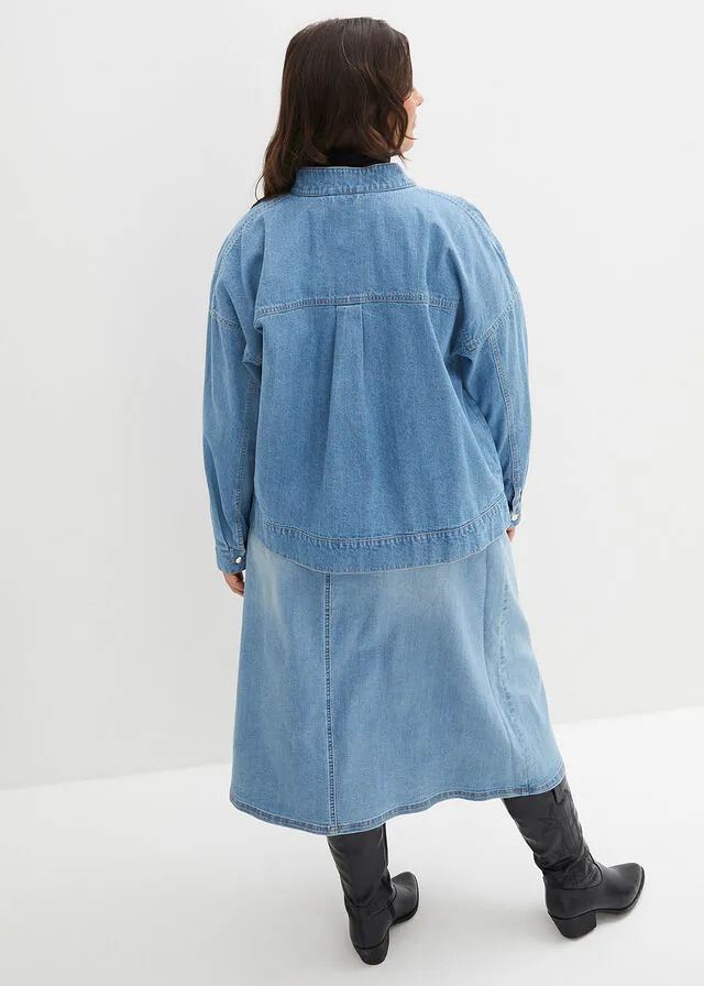 Chaqueta vaquera con detalles tipo cargo Denim claro desgastado