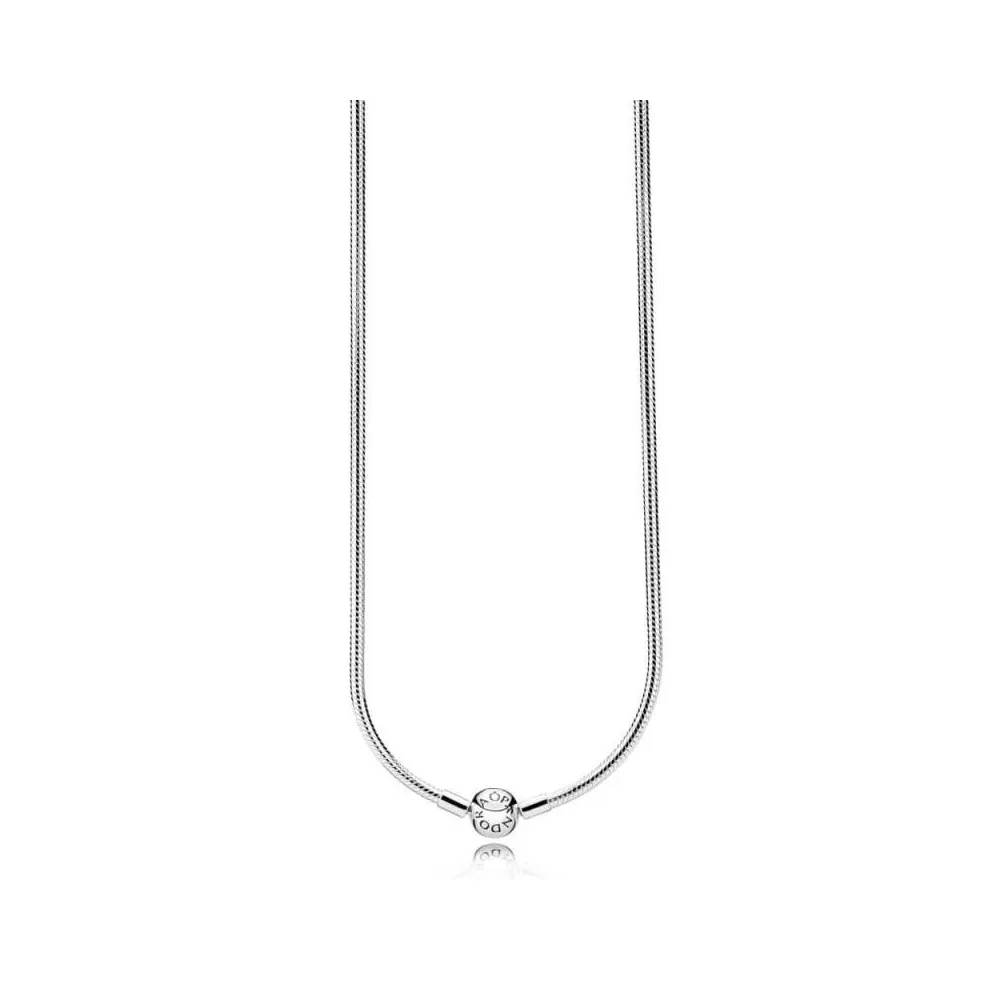 Collar de plata con ciere Pandora 45 cm