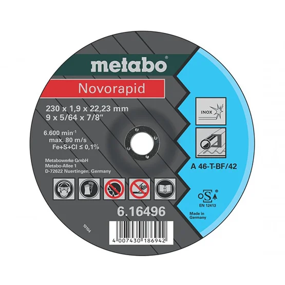 Disco corte Novorapid A-46-T-BF Inox ø 230×1.9