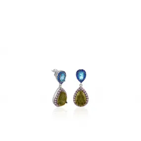 Pendientes de piedras de colores diseo de lágrima