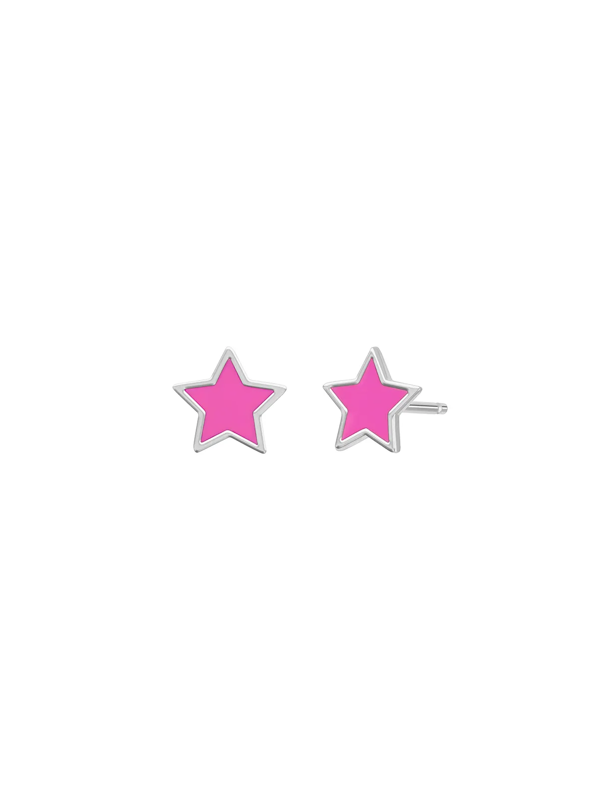 Pendientes Plata Estrella FucsiaD02401/AF