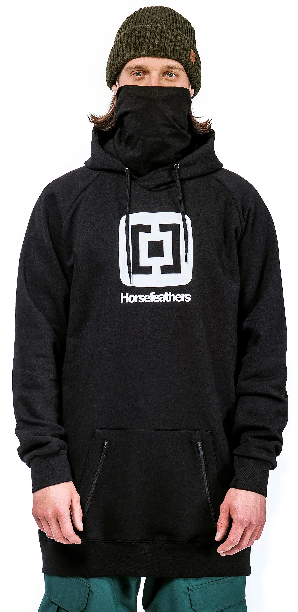 SUDADERA HORSEFEATHERS SHERMAN LONG  BLACK  MEN´S