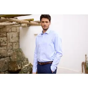White & Blue striped poplin shirt - CLAUDIEN