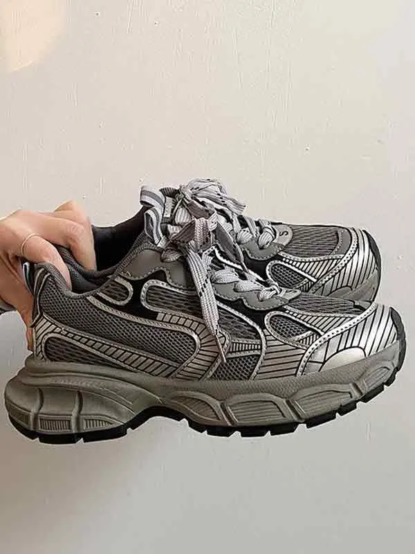 Zapatilla de malla transpirable con plataforma