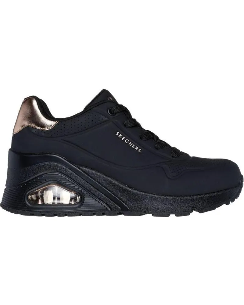 ZAPATILLAS DEPORTE SKECHERS  DE MUJER UNO WEDGE HI STEPS CUNA PLATAFORMA MUJER 177520BBK NEGRA PI  NEGRO