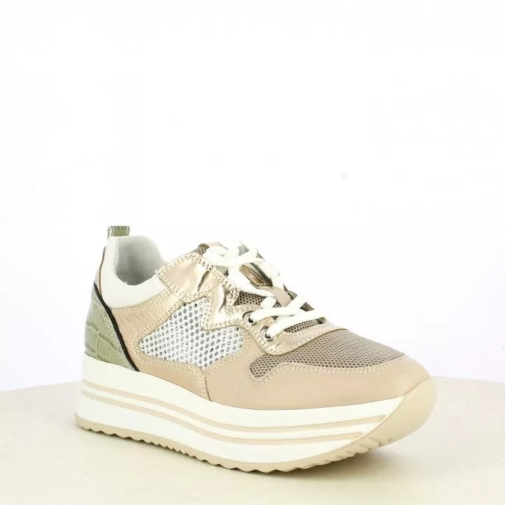 Zapatillas deportivas Nero Giardini rosa combinada en varios materiales  plantilla extraíble
