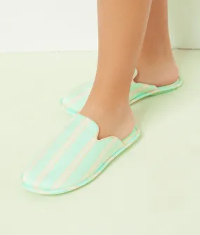 Zapatillas destalonadas estampado de rayas THAYNA IMP FOND VERT - ETAM