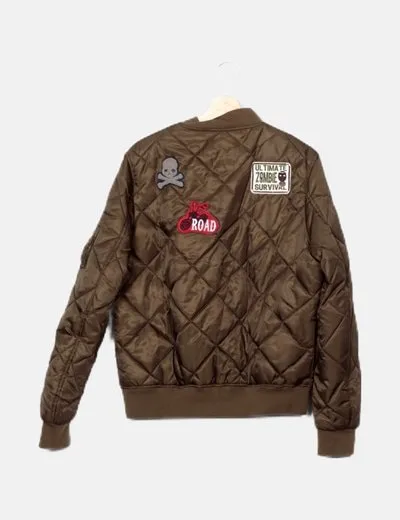 Zara Chaqueta impermeable acolchada con parches